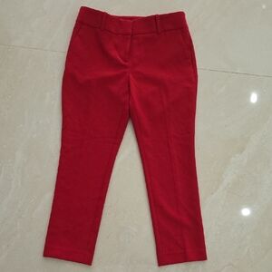 Ann Taylor Factory Vibrant Red Straight Leg Pants, Size 4P